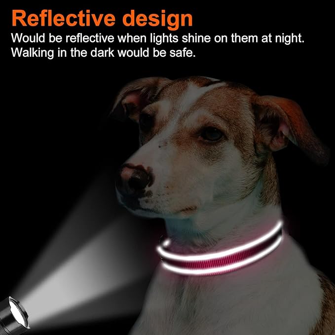 Joytale Reflective Dog Collar,Soft Neoprene Padded Breathable Nylon Pet Collar Adjustable for Puppy and Small Dogs,Hotpink,XS