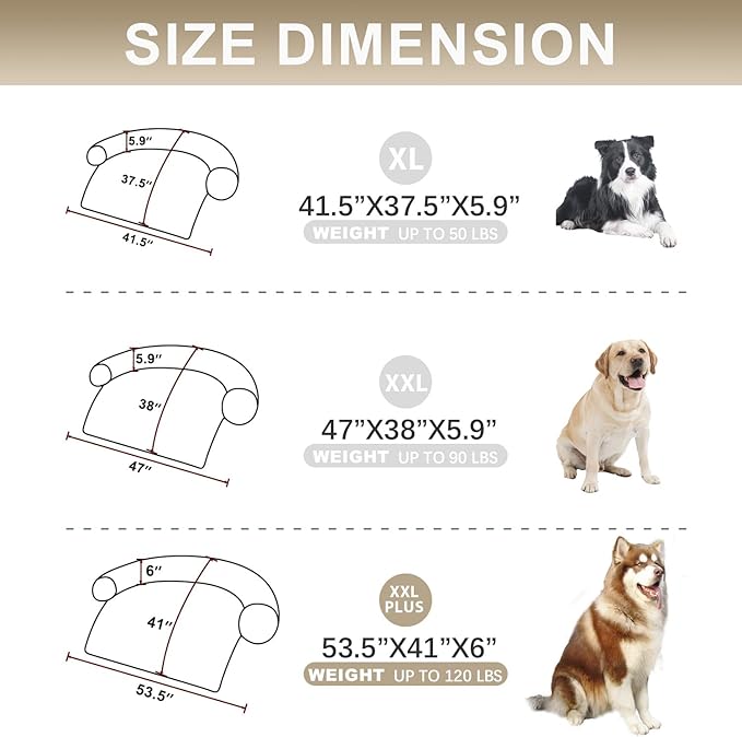 Dogs/Cats Bed Mats, Couch Cover for Dogs, Sofa Style Luxurious Mat for Pets, Waterproof Lining and Nonskid Bottom Perfect on Dog Crate, Cat Cage or in The Car. (Gradient Brown, XXLPlus)