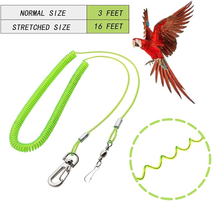 Parrot Bird Harness Leash Anti-bite Outdoor Flying Training Rope with 5pcs Different Sizes of Soft Foot Loops and Training Whistle(Upgraded Version of Ankle Ring)