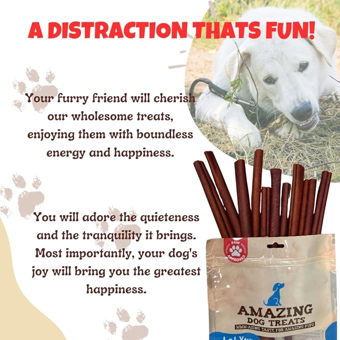 Amazing Dog Treats - 6 Inch Collagen Sticks (25 Count) - 95% Natural, No Hide Bones