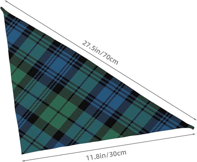 Triangle Plaid Tartan Scottish Clan Campbell Cat & Dog Scarf, Plaid Pet Scarf for Small to Large Dogs & Cats
