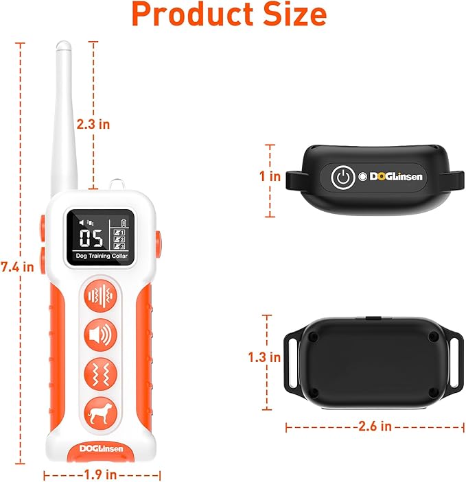No Shock Dog Training Collar With Controller 3300ft Range, 9 Style Tones and Vibration for Small Puppy Medium Large Dogs