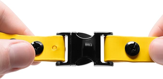 Educator Quick Snap Bungee Dog Collar, Biothane, Waterproof, Odorproof, Easy Connect and Disconnect Clasp and D Ring with Comfort Bungee Loop, Adjustable for Custom Fit, 1-Inch, Yellow