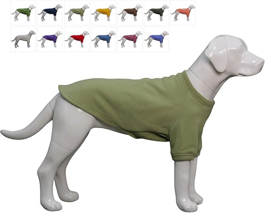 Lovelonglong Dog Sweatshirt - Cold Weather Pullover for Small to 2XL Dogs, Grass-Green
