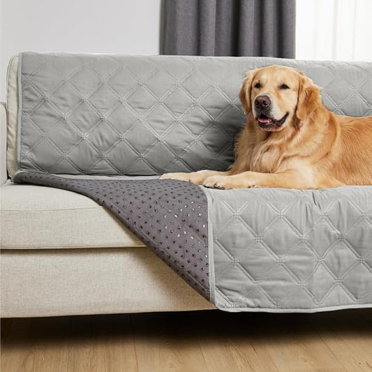 Gorilla Grip Waterproof Dog Bed Cover, Pet Blanket for Furniture, Sofa, Couch, Crate, Car, Sofa Throw Essential for Cats and Dogs, Tear and Slip Resistant Leakproof Cushion Cover, 30x70 Light Gray