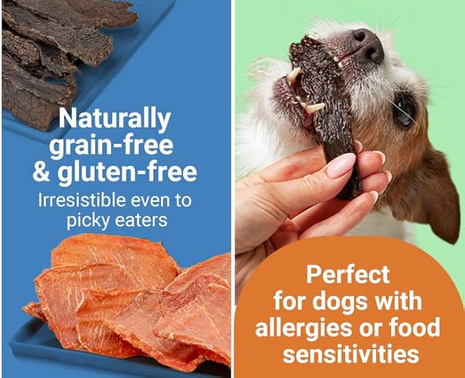 Just Beef Treats Dog Jerky | 100% USA-Sourced, Single-Ingredient, Great for Sensitive Stomachs, Human-Grade USDA Beef, Grain-Free, Allergy-Friendly, High Value for Training, Small Batch