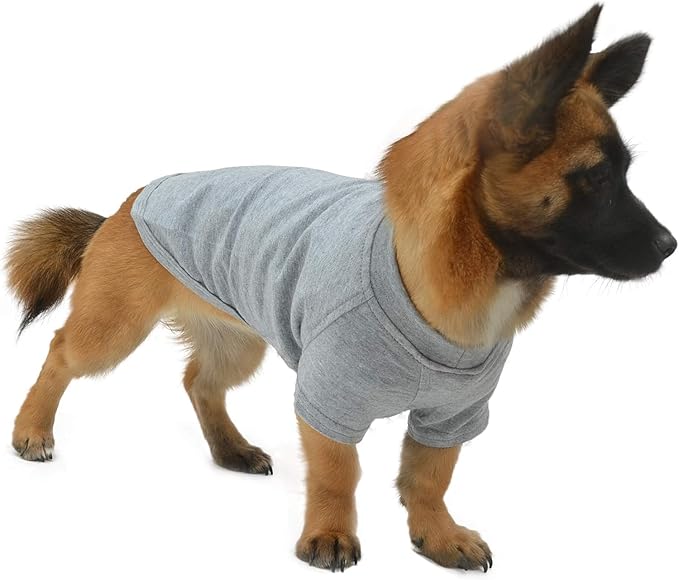 Lovelonglong Pet Clothing Dog Costumes Dachshund Clothes Blank T-Shirt Tee Shirts for Dachshund Dogs,Corgi 100% Cotton Gray D-XL