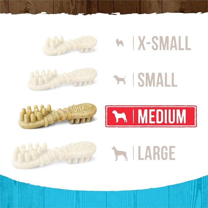 Merrick Fresh Kisses Natural Dental Chews Toothbrush Shape Treat Infused With Real Mint Medium Dogs - 6 ct. Bag