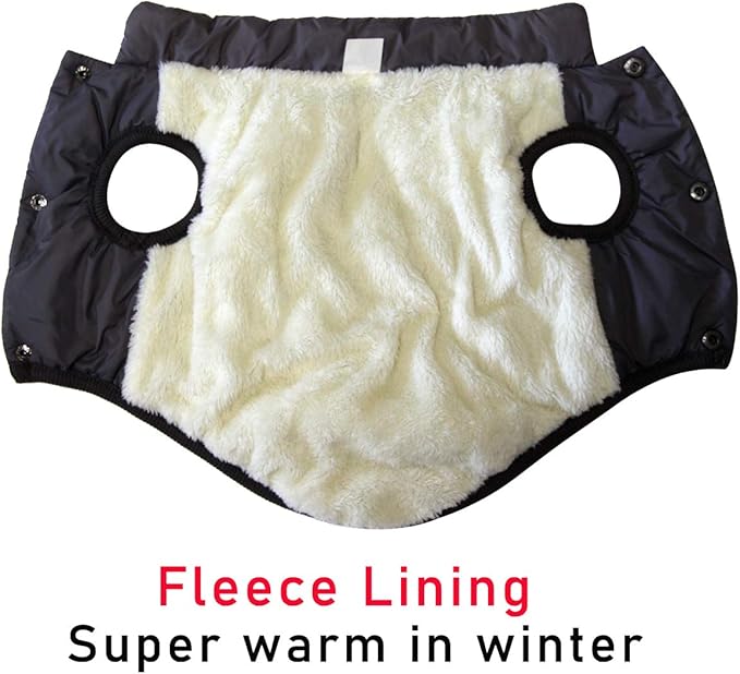 2 Layers Fleece Lined Warm Dog Jacket for Puppy Winter Cold Weather,Soft Windproof Small Dog Coat,Grey XS