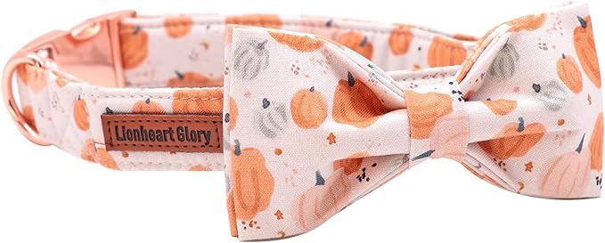 Lionheart glory Premium Dog Collars, Bowtie Dog Collar, Adjustable Heavy Duty Halloween Dog Collar with Bow for Medium Dogs