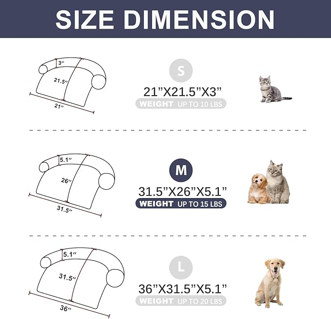 Tinaco Luxurious Calming Dogs/Cats Bed Mats, Washable Removable Couch Cover, Plush Long Fur Mat for Pets, Waterproof Lining, Perfect for Small, Medium and Large Dogs and Cats (Navy Blue, M)
