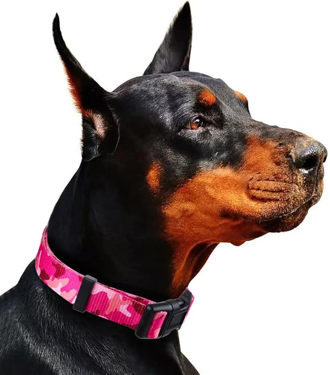 Rhea Rose Dog Collar Special Design Personalized Soft Collars Pink Camo Medium