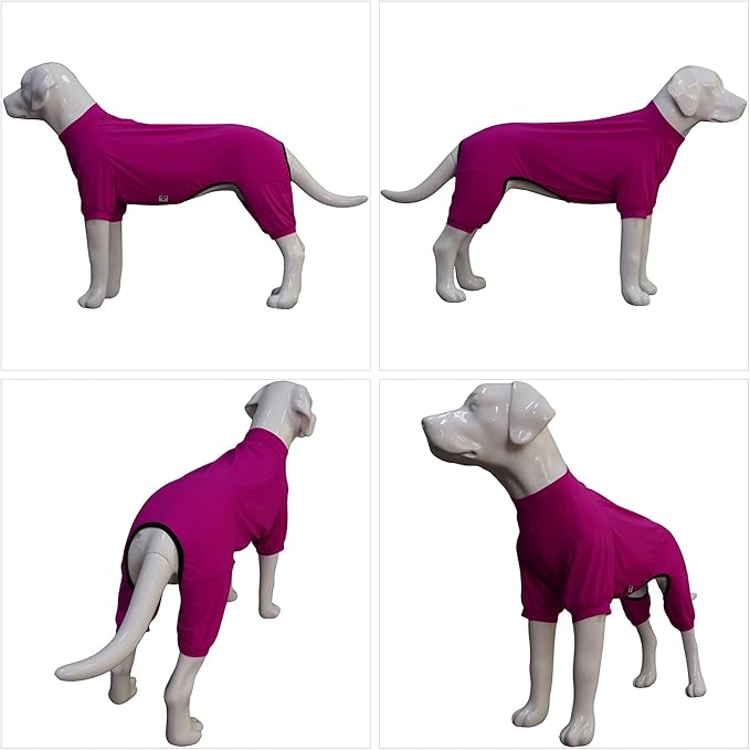 LoveLongLong Dog Jumpsuit with UV Protection and Quick-Dry Fabric for Spring Summer Pet Pajamas Purplish red M
