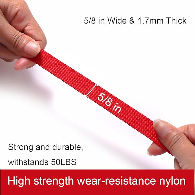6 FT Puppy Leashes, Strong Traditional Style Leash with Easy to Use Collar Hook,Dog Lead Great for Small and Medium and Large Dog (Red, 5/8 in x 6 ft)