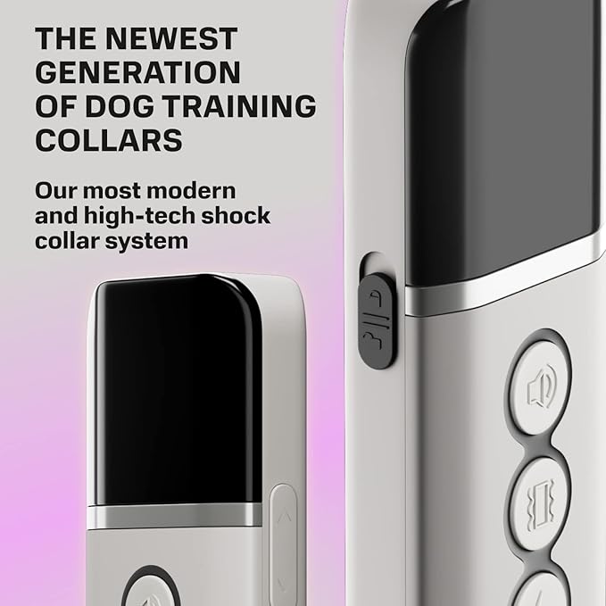 PetSpy M686 Premium Dog Training Shock Collar, 1100 Yards, Medium to Large Dogs, with Vibration, Electric Shock and Beep, Waterproof, Remote Trainer (One Dog - M686 2.0 White)
