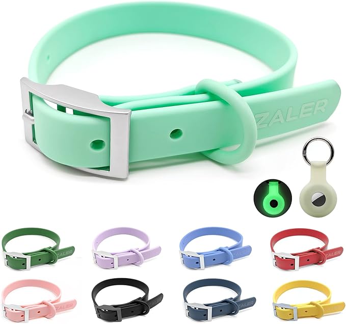 ZALER Waterproof Dog Collar, Adjustable Odor Proof Dog Collars Easy to Clean, Soft Comfortable Pet Collars for Large, Medium Small Dogs (XL, Mint Green, 1pc)