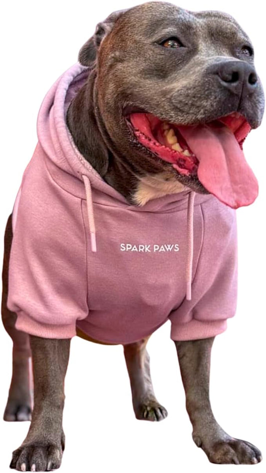 Spark Paws Dog Hoodie - Premium Quality, Buttery Soft, Superior Comfort and Fit, Calming Fleece Interior, Suitable for All Breeds - Dusty Pink - 4XL
