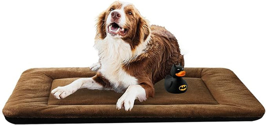 Ultra Soft Dog Bed & Kennel Pad for Metal Crates, Washable & Anti-Slip, Cozy Sleeping Mat (48in, Brown)