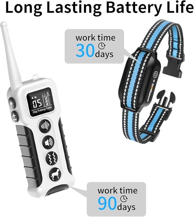 No Shock Dog Training Collar with Remote - 3300ft Range, Vibration & 9 Tones, Adjustable Vibrating Collar for Small, Medium & Large Dogs