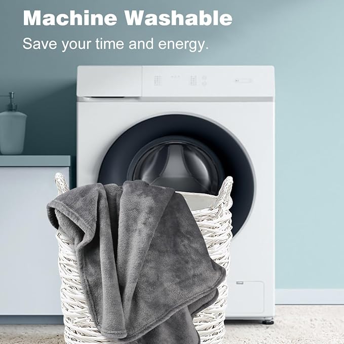Onarway Dog Blanket Washable for Bed: 2 Packs Dog Blankets 40”x47” - Fluffy Soft Large Throw for Cat Puppy Kitten Dogs - Fleece Pet Blankets for Crate Couch Car and Indoor - Grey