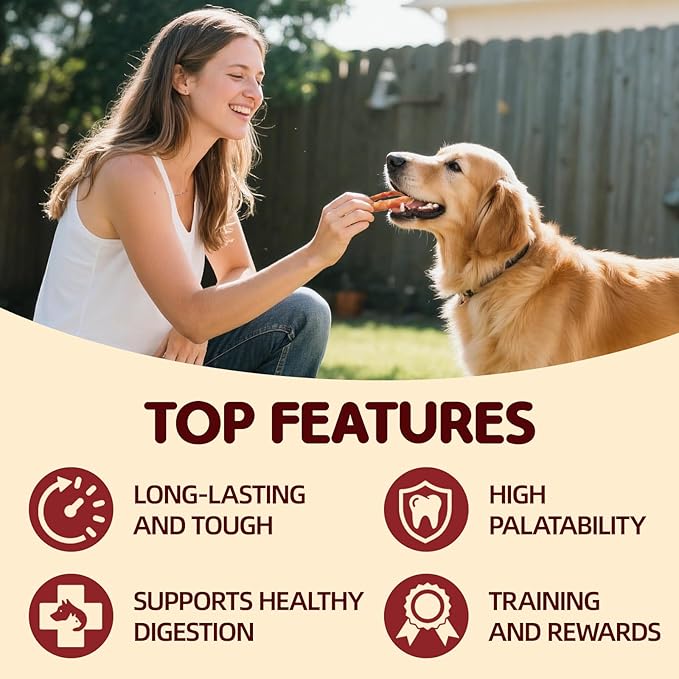 Turkey Tendons for Dogs, Large Dogs Training Treats, Natural Long-Lasting Chews Sticks, High-Protein Beef Tendons, Healthy Hypoallergenic Beggin Ring【L】(4 Units/Pack, 5.08 oz)