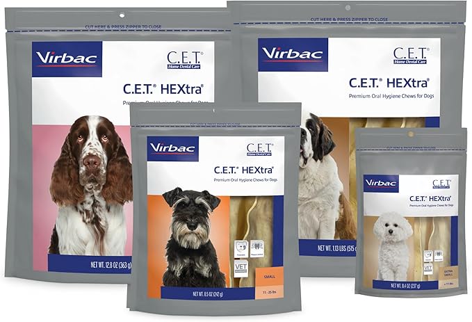 Virbac C.E.T. HEXtra Premium Dental Dog Chews XLarge 51 & Up lb 30 Count