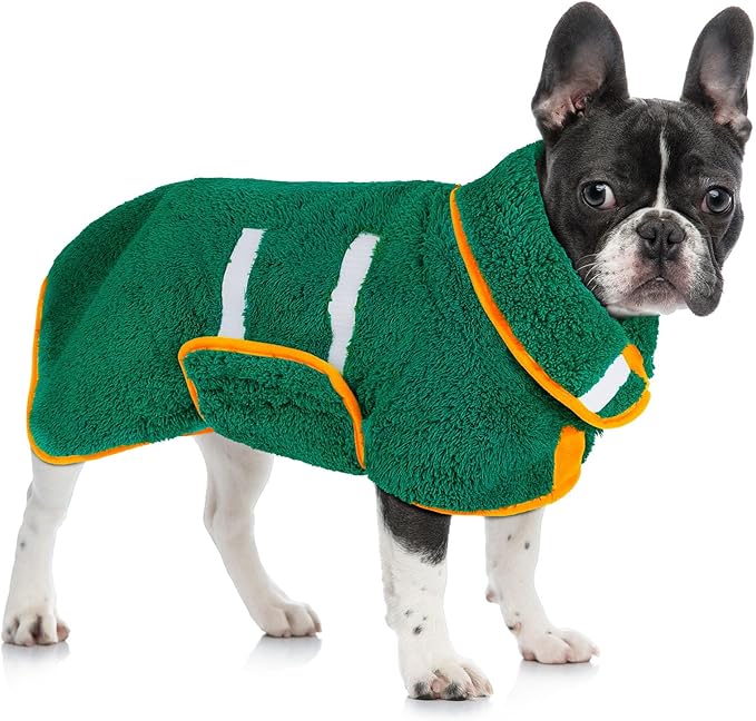 Dog Bathrobe Super Absorbent Dog Towels for Drying Dogs Large Quick Drying Dog Robes for After Bath Soft Dog Drying Towel Adjustable Dog Drying Coat to Keep Dog Warm(S-XXL)