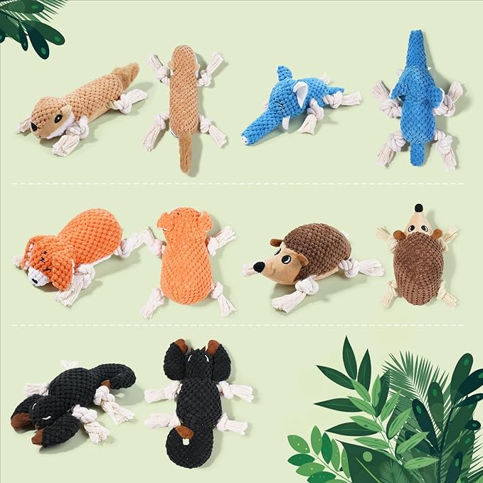 LEGEND SANDY Plush Small Dog Toys for Small Breeds, Tough Puppy Toys to Keep Them Busy, Tough Stuffed Animals Puppy Chew Toys, Squeaky Dog Toys (5 Pack Puppys Toy)
