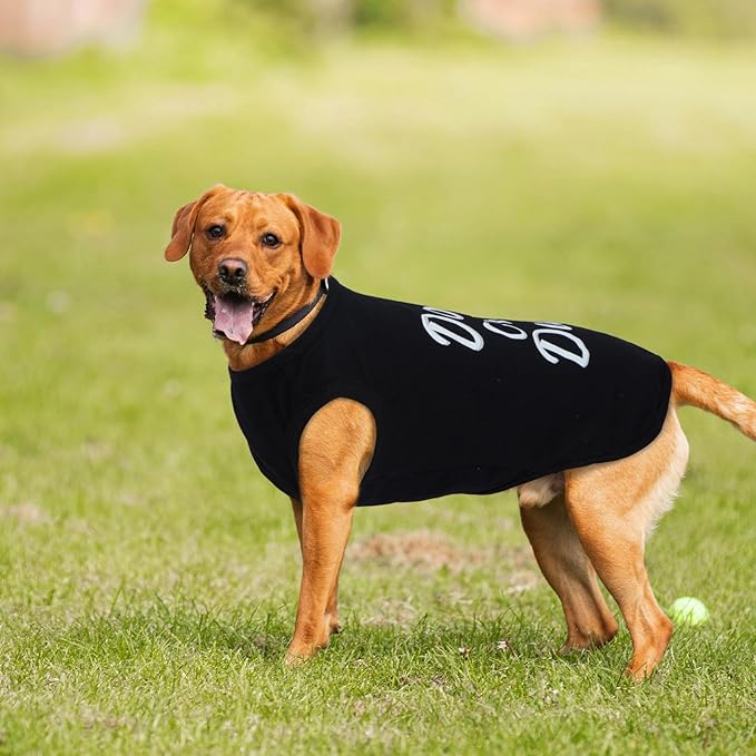 2 Pack Dog Shirts Funny Pet Vest with 'Dogs Over Dudes’Print,Sleeveless Tank Top Breathable & Stretchy Tshirts for Sun Protection Sensitive Skin Soft Dog Clothes for Summer Black+Pink, XS
