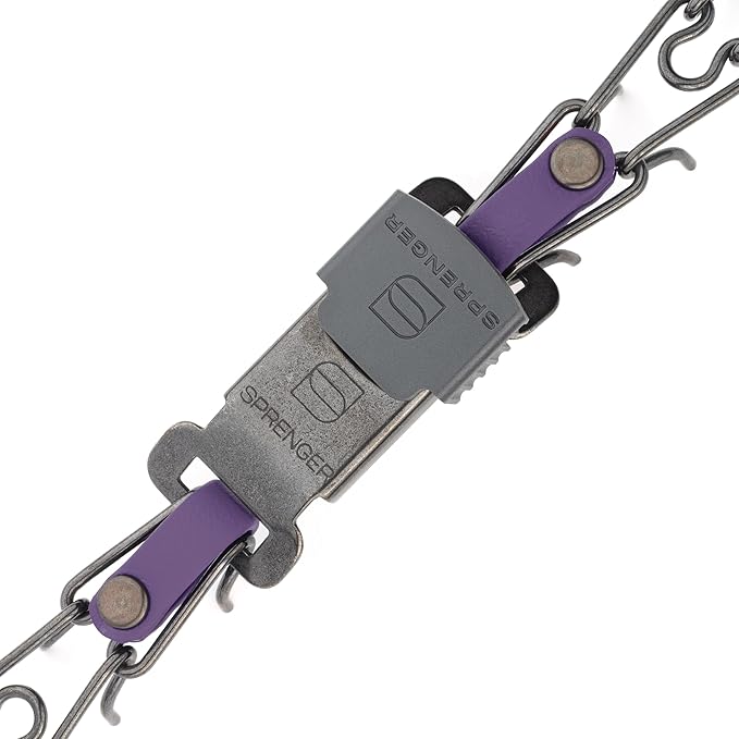 Herm Sprenger Black Stainless Steel Dog Collar with Quick Release ClicLock Buckle and Biothane Insert Training Collar Made in Germany (Violet Purple, 16in x 2.25mm(Neck Size up to 13-14in))