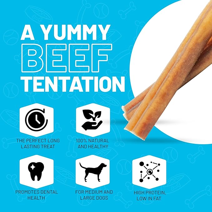 Sitka Farms Bully Sticks XL 6 inch Premium - 22 Count - Single Ingredient Treat for Dogs, Aggressive Chewers - All Natural High Protein Long Lasting Treats