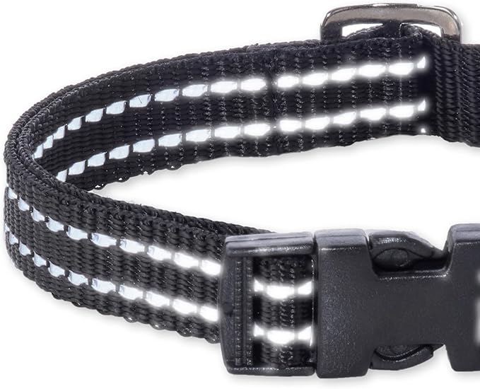 Adjustable Reflective Dog Pet Collar for Small, Medium and Large Dogs, Black, Small