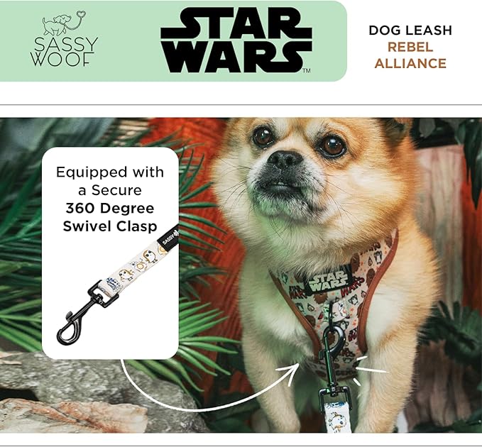 Star Wars™ The Rebel Alliance Dog Leash 60-Inch with Neoprene Padded Handle - Comfortable, Durable, and Stylish for Small to Large Dogs