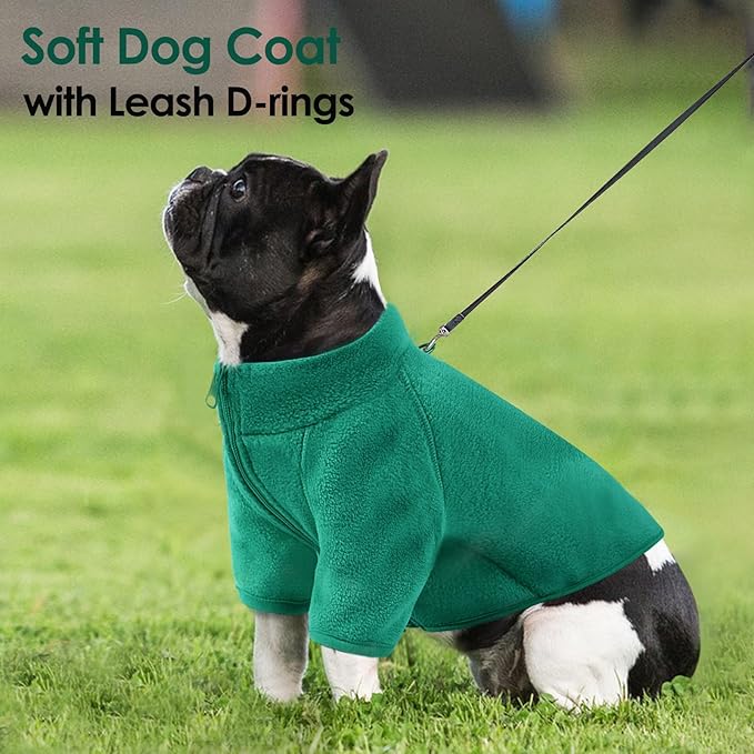 AOFITEE Dog Fleece Sweater, Small Dog Sweater, Warm Dog Sweaters for Small Dogs Male Female, Fleece Dog Vest Puppy Sweater, Lightweight Dog Winter Jacket Sweatshirt with D-Ring and Turtleneck, S