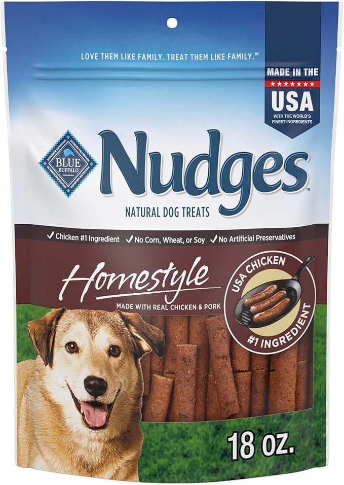 Blue Buffalo Nudges Homestyle Natural Dog Treats Chicken and Pork Bag
