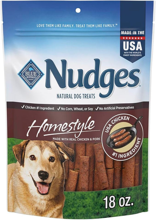 Blue Buffalo Nudges Homestyle Natural Dog Treats Chicken and Pork Bag
