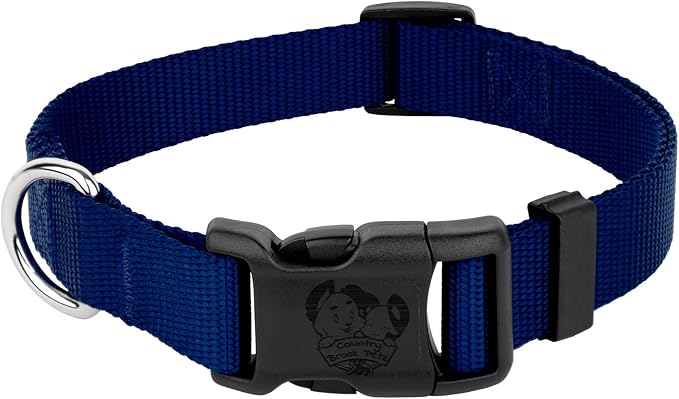 Country Brook Petz - American-Made Dog Collar for Large, Medium, and Small Dogs and Puppies - Deluxe Heavy Duty Nylon in 33 Dazzling Colors (Extra Large, 1 Inch Wide, Bright Royal Blue)