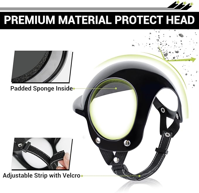 LESYPET Dog Helmet for Medium Dog, Dog Helmet with Ear Holes and Adjustable Strap Safety Helmets for Dogs for Outdoor Driving Riding, Medium