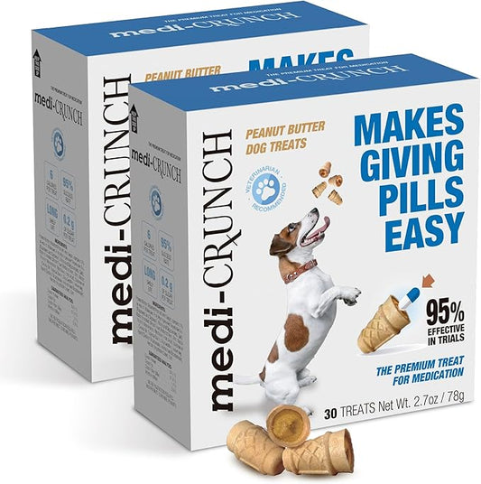 Pill Pouches for Dogs with Peanut Butter Fill, Crunchy Ice Cream Cone Dog Pill Treats Capsule Size Wrap Pocket - 60 Treats