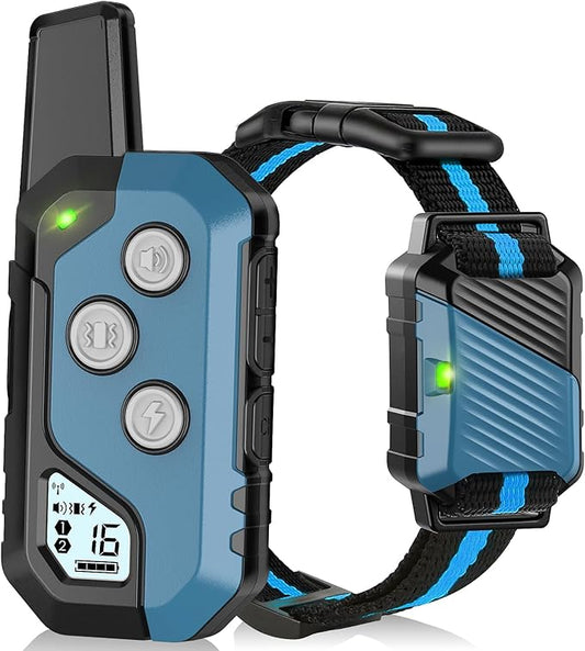 Shock Collar for Dogs, IP67 Waterproof Dog Training Collar with Remote, 3 Training Modes with Beep, Vibration, and Safe Static, Rechargeable E Collar for Large Medium