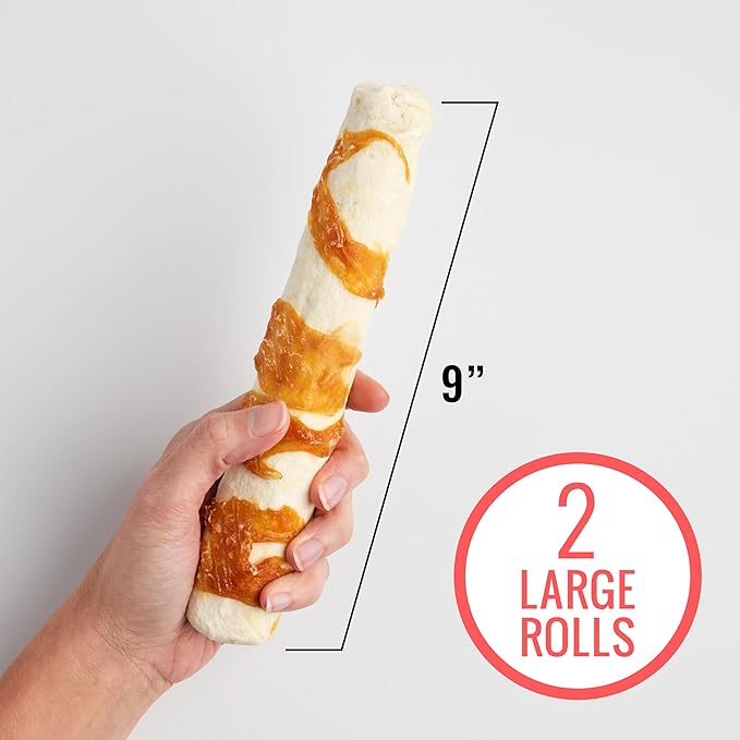 Good ‘n’ Fit Rolls Made with Real Venison, 2 Large Rolls, Treat Your Dog to a Long-Lasting and Highly Digestible Rawhide Chew
