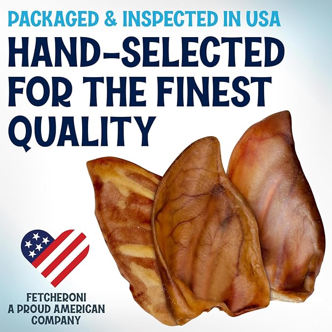 Whole Pig Ears for Dogs Large - 15 Pack Long Lasting Dog Chews โ Dog Treats One Ingredient Delicious All Natural Flavor โ Easy to Digest Dog Treats for Large Dog - Great for Teeth and Gums