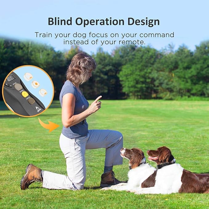 PATPET Dog Training Collar for Large Dogs - IPX7 Waterproof E Collar for Dogs Training with Beep, Vibration and Static Modes