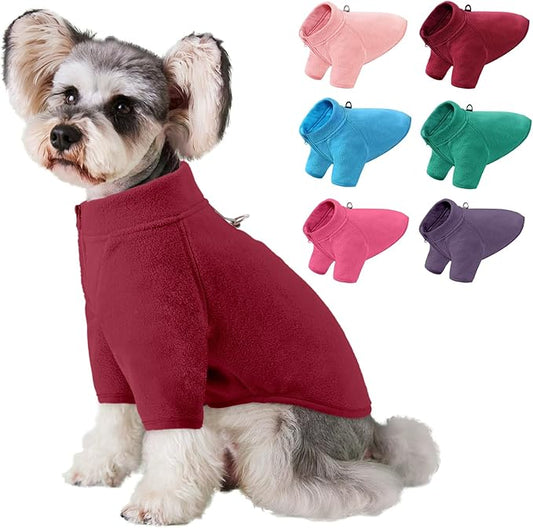 AOFITEE Dog Fleece Sweater, Dog Sweaters for Medium Dogs Girl Boy, Warm Dog Sweater for Dogs Male Female, Fleece Dog Vest Lightweight Dog Winter Jacket Sweatshirt with D-Ring and Turtleneck, L