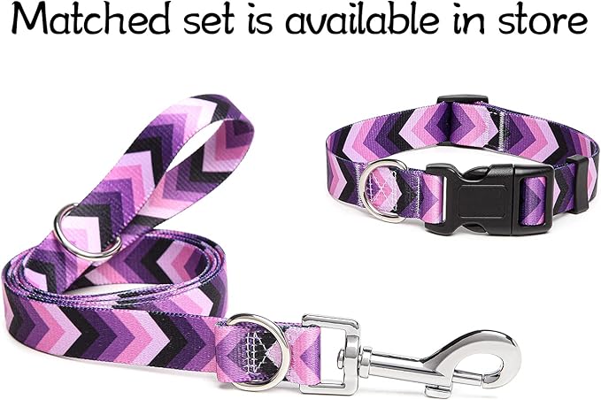 Adjustable Dog Collar with Patterns, Ultra Comfy Soft Nylon Breathable Pet Collar for Small Medium Large Dogs (M, Arrow)