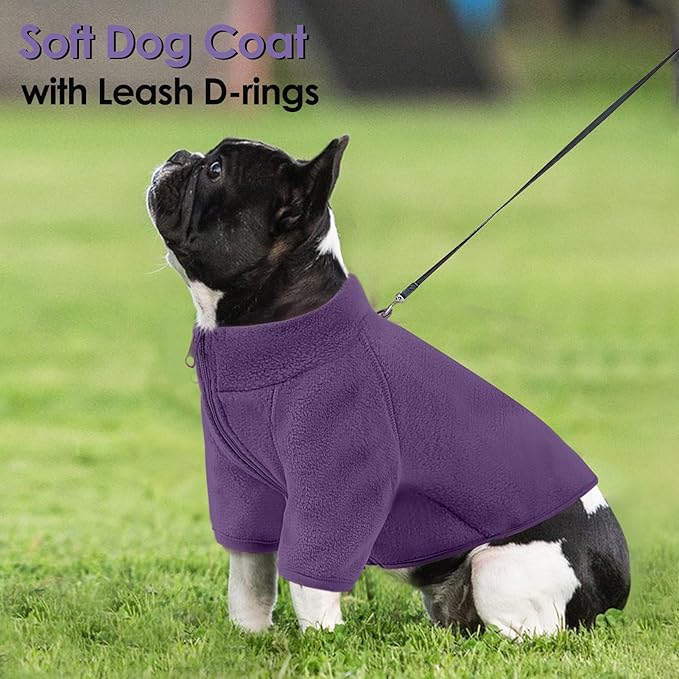 AOFITEE Dog Fleece Sweater, Dog Sweaters for Medium Dogs Girl Boy, Warm Dog Sweater for Dogs Male Female, Fleece Dog Vest Lightweight Dog Winter Jacket Sweatshirt with D-Ring and Turtleneck, L
