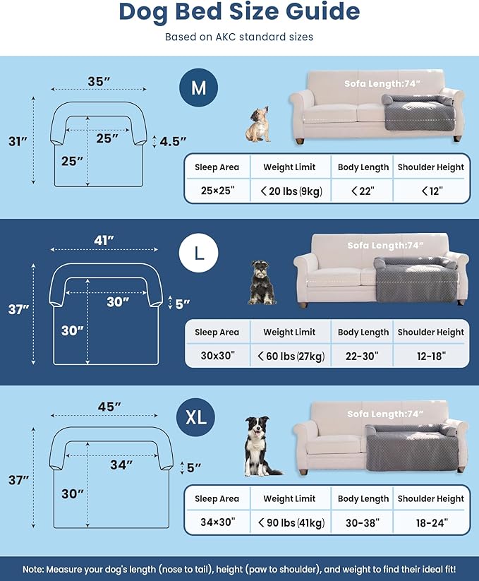 Large Cooling Dog Bed, 41 x 37 inch Waterproof Couch Cover for Dogs Washable, Non-Slip Bottom, Self Cooling Mat for Dogs, Durable & Non-Gel, Dog Couch Bed for Sofa Floor Car, Metallic Grey