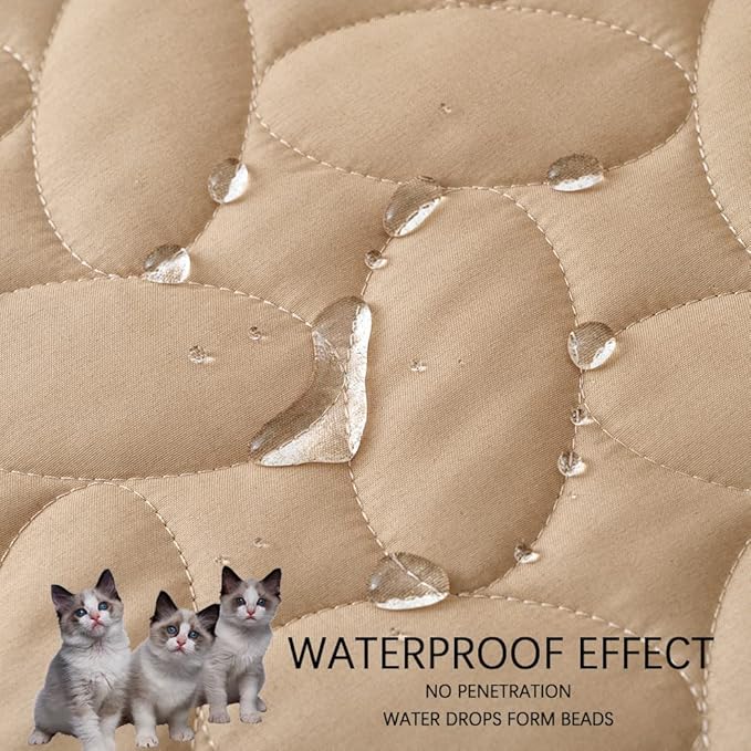 Ameritex Pet Bed Cover Dog Bed Blanket for Sofa and Furniture Waterproof New Pattern Design (30x70 Inch, Beige)