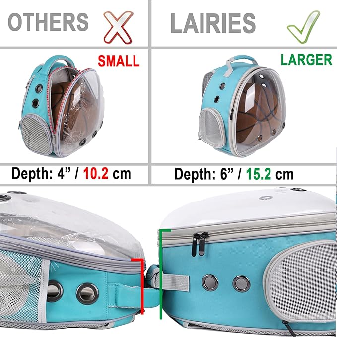 Portable Guinea Pig Backpack with Small Bag Harness and Leash Set, Space Capsule Bubble Pet Carrier Cage Travel for Rabbit, Bearded Dragon, Sugar Glider (Blue, Backpack)