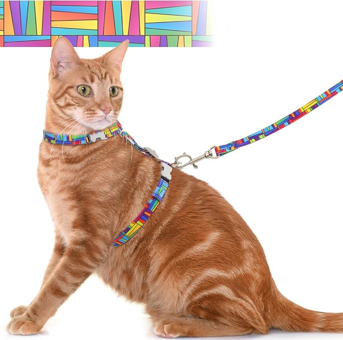 Supet Cat Harness and Leash Escape Proof, Adjustable Cat Leash and Harness Set for Walking, Lightweight Cat Harness for Large Small Kittens